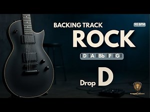Powerful Rock Guitar Backing Track in Drop D | 90 bpm