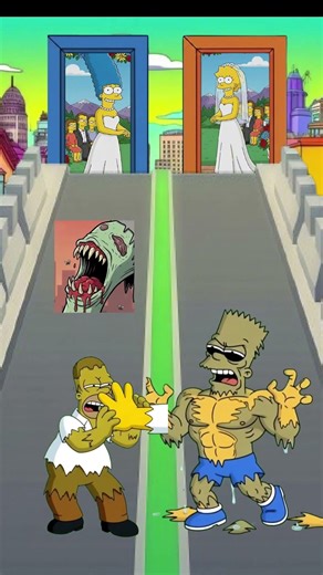 Zombie and Bodybuilder Bart Simpson vs Homer The Simpson