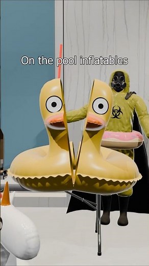 A pool float crashed my pizza party! #blender #animation #shorts
