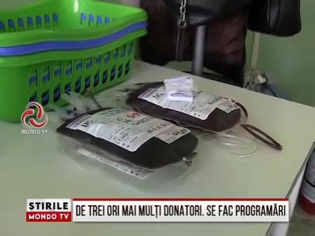 ȘTIRILE MONDO TV - DE TREI ORI MAI MULȚI DONATORI. SE FAC PROGRAMĂRI | Mondo TV