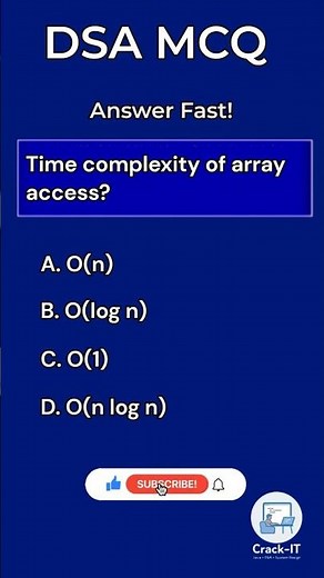 Array access time complexity? 🤔 | Answer in 3 Seconds! #ytshorts #shorts #ytshortsindia