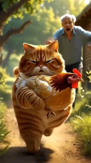 Cat catch the Hen 😺🐈😺🐈😺 #cat