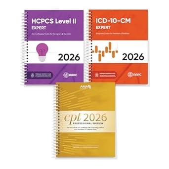 Amazon.com: AMA CPT Book, ICD-10 Code Book, HCPCS Book - 2026 Physician Bundle by AAPC: 9798892581813: AAPC: ספרים