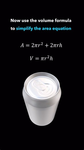 Pi Mathematica || Math Simplified on Instagram: "Differentiation: mathematical modelling and optimisation of a Soda Can 🥫🤔💭 This animation displays all the aspects of cylinder, circle of which the can is composed. Surface area, volume is depicted in a best way here, have a look & see the different aspects of soda can analysis. Follow @pi.mathematika For deep insights on maths & it's applications✨ Credits: @alevel.maths For educational purpose only, copyright infringement not intended (DM us f