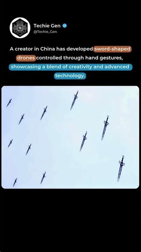 A creator in China 🇨🇳 has developed sword shaped drones controlled through hand gestures✋#shorts
