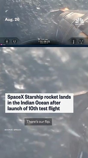 SpaceX Starship lands in Indian Ocean after test flight
