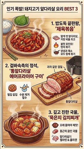 가성비 폭발🔥 돼지고기 앞다리살 요리 BEST 3 (제육볶음, 통구이, 김치찌개)