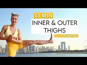 13 MIN ALL STANDING INNER & OUTER THIGHS Workout - No Repeat / No Equipment / Home Workout