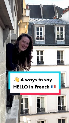 Don't always say Bonjour in informal situations. French people have other ways to greet! * ☀️Bonjour: daytime 'hello' used in formal situations (people you don't know or at work, for example), and can be used in informal interactions too (your friends & family), especially if you're above 40 years old * ✌️Coucou & Salut: hi/hey used in informal situations/interactions. Predominantly used by Gen Z and Millenials. My favorite one is Coucou, and you'll hear me say it a lot in my content to say hi t