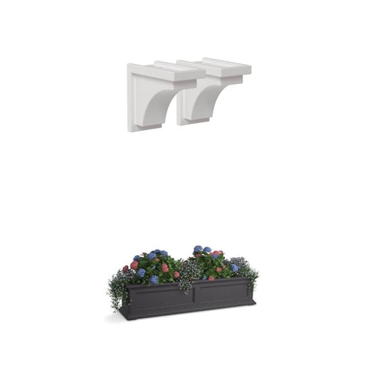Fairfield 48 in. Window Box and Nantucket Corbel Combo - The Home Depot