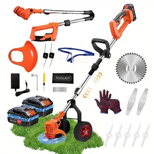 ZLieatmp 4-in-1 Cordless Electric Weed Wacker With Adjustable Length And Powerful 650w Motor For Lawn Care