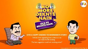1M views · 994 reactions | Hey guys, Bhondoo needs your help! Tell us why he should adopt #NoMoreDekhteHain and sell his bike to upgrade to a car. The best suggestion stands to win exciting prizes* . #NoMoreDekhteHain #OLX #contest #contestalert | OLX India | Facebook