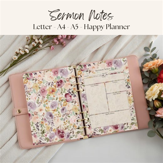 Sermon Notes Templates: Printable Christian Worship Journal Sheets, Guided Faith Planner Pages (digital Download) - Etsy