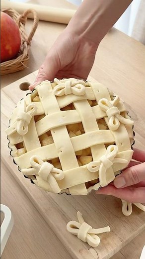 リボンアップルパイ🍎🎀#お菓子作り#手作りお菓子#簡単スイーツ#レシピ動画#アップルパイ#asmr #shorts