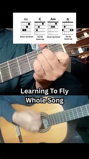 Learning to Fly Guitar Easy Guitar Lesson (Whole Song)