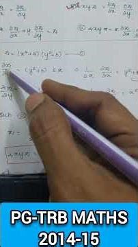 Pg-trb, Maths, 2014-15, Partial Differential Equation, Ug trb, Polytechnic trb, College-TRB, Tnset