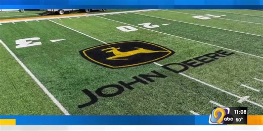 Deere logo added to Duke Slater Field