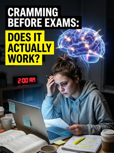 Cramming Before Exams: Does It Actually Work? - Factsmatic Pulling an all-nighter with last-minute notes isn’t just luck, it affects how your brain stores and recalls information. Science explains why! #StudyTips #BrainScience #ExamHacks #LastMinuteCramming #StudentLife #LearningTips #MindPower #Factsmatic