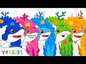 Baby Shark Turns Colorful! YouKids Fun Nursery Animation