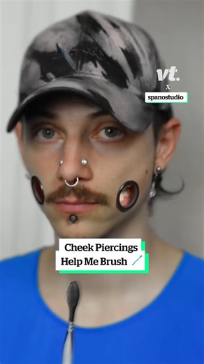 My cheek piercing helps me brush🪥🎥spanostudio | VT