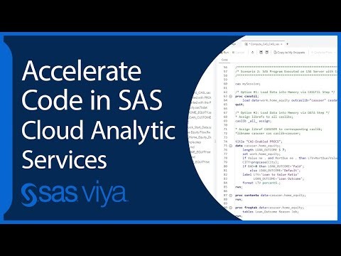 Accelerate Code with SAS Cloud Analytics Services | SAS Viya Quick Start Tutorial