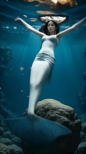 "Mermaid’s Magical Transformation into a Fish"