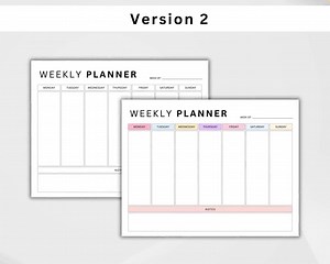 Weekly Undated Planner PRINTABLE. Weekly to Do List Planner. Weekly Schedule. Weekly Task List. Weekly Agenda. PDF Digital Download - Etsy