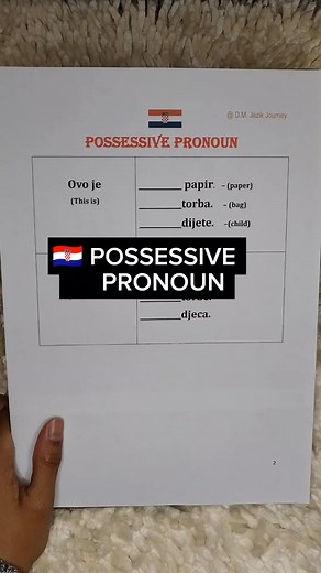 Learn Croatian Possessive Pronouns: My or Mine in Croatian Language