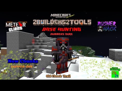 Minecraft Survival: 2b2t Anarchy SMP Server. Base Hunting with Meteor Client, Rusher hack