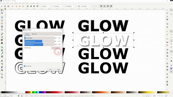Glow Text Effects in Inkscape