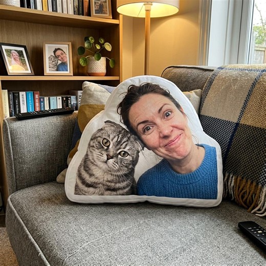 Custom Pet Face Pillow: Personalized Cat Mom Photo Cushion Gift - Etsy