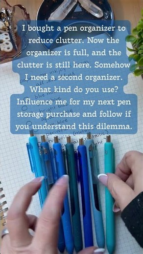 I bought a pen organizer to reduce clutter.