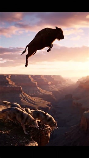 Buffalo’s DEATH-DEFYING Cliff Leap to Escape Wolves – Safari’s Wildest Moment!
