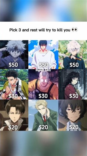 Pick 3 To Protect You… The Rest Will Hunt You 👀 - #anime #animeshorts