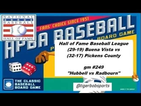 "APBA Basic Baseball Game" Hall of Fame League (29-19) Buena Vista vs (32-17) Pickens County #249