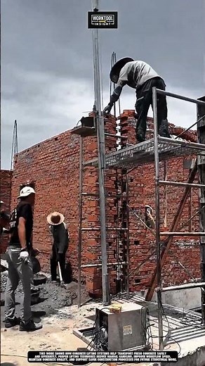 Lifting fresh concrete vertically on site using Work Tool Concrete Lifting System #tool #worktool