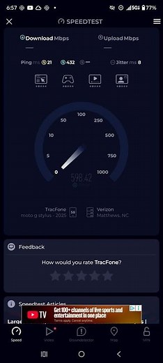 Verizon straight talk by Verizon speed test