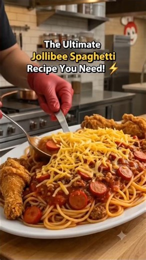 How to Make Jollibee Style Spaghetti at Home | Secret Recipe Revealed! 🍝#spaghti