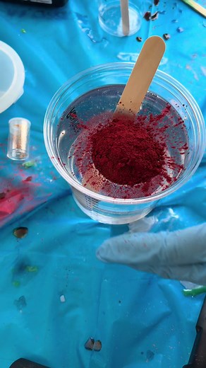 Red Glitter Resin Pour | Beautiful Crafting Process