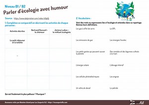 Parler d’écologie en classe de FLE avec humour, c'est possible!