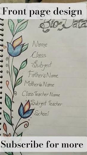 Easy border/Front page design #border #project #viral