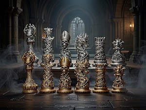 Gothic Skull Chess Set – Dark Fantasy Chess Pieces – Gift for Gamers & Collectors - Etsy