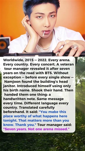 RM Gave Every Janitor in Every Arena He Performed in the Same Thing