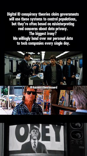 15K views · 65 reactions | Digital ID conspiracy theories claim governments will use these systems to control populations, but they're often based on misinterpreting real concerns about data privacy. The biggest irony? We willingly hand over our personal data to tech companies every single day. #DigitalID #ConspiracyTheory #DataPrivacy #Surveillance #BigTech #TechMyths #KnowTheFacts #PrivacyMatters #fblifestyle #ancientheoriesnerd #explore | Ancient Theories Nerd | Facebook