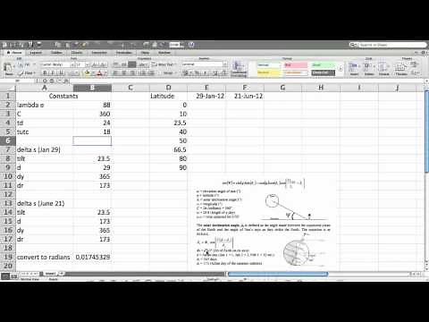 Solar Elevation Angle Calculation Part 1 (of 2)