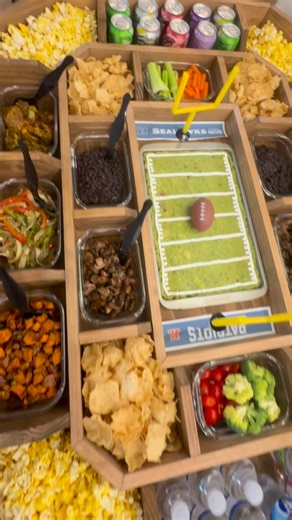 Lindsay Dean | DIY 👑 on Instagram: "Just an intimate gathering…of 51😅. I built this snack stadium 3 years ago and didn’t think I would use it again so I donated it, but turns out we can use it at least once a year😛 I built round 2 this week and made it even better with customized cubbies that perfectly fit Tupperware for easy cleanup 👍🏼. Such a fun and easy DIY and if you want plans for it, @niftymom has the best plans on her website!"