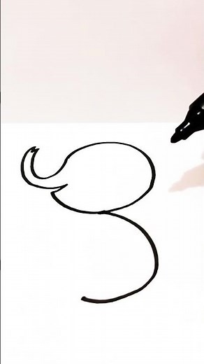 How to draw a easy Elephant step by step #art #shorts