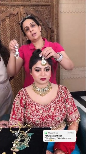 Which "Maang Tikka" is best for a bride ❤️✨??#shorts