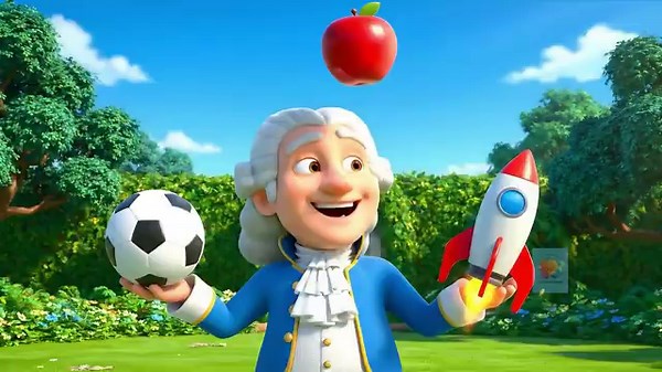 Newton's 3 Laws of Motion Explained! 🍎 A Fun Physics Lesson for Kids!