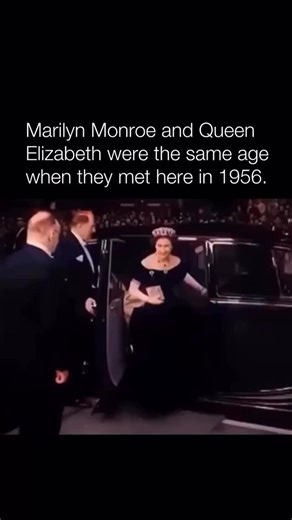 Mr Moist on Instagram: "Fun fact: no one was allowed to wear anything low cut in the presence of the queen, but Marilyn did 👑 Marilyn Monroe & The Queen (1956) When they met at this royal event, both women were 30 years old—two icons of entirely different worlds. Marilyn, the embodiment of Hollywood glamour, and the Queen, the symbol of British grace and duty. In this brief handshake, fame and power collided for a moment in history—two lives shaped by the gaze of millions, yet each carrying the